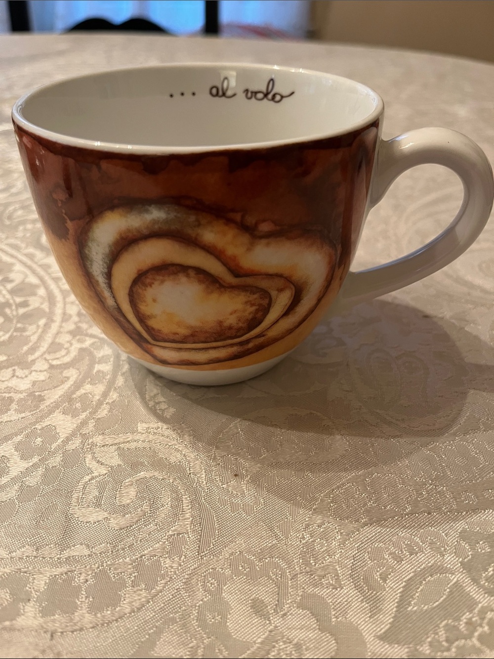 Thun Brown Heart Ceramic Mug Large in EUC Italian